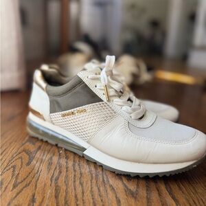 Michael Kors Cream and Gold Sneakers